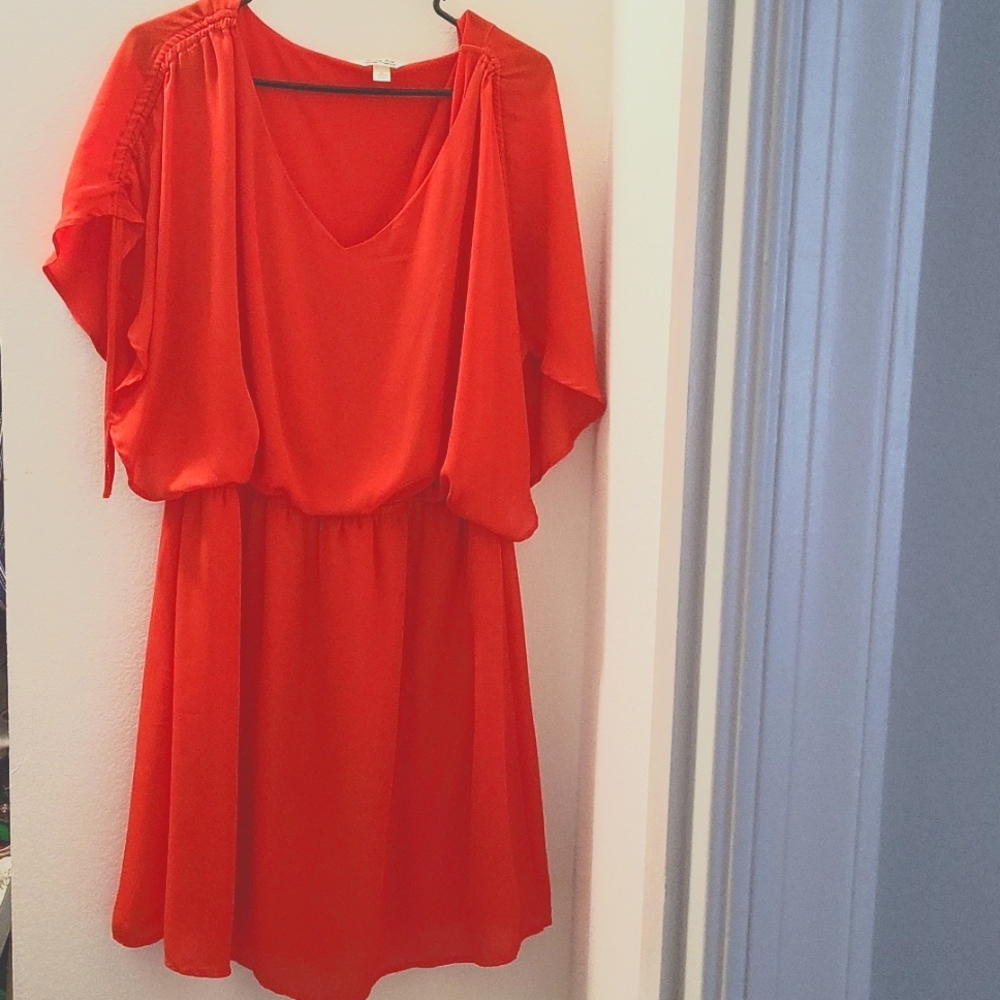 Orange chiffon dress